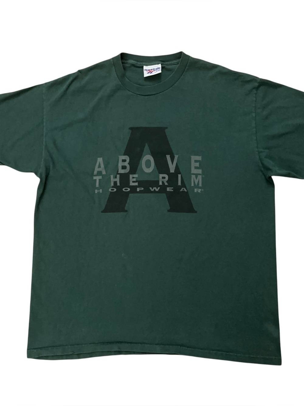 Vintage 90s Reebok T-Shirt Mens 2XL Above The Rim Basketball Single Stitch Green